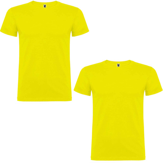 PACK DE 2 CAMISETAS DE MANGA CORTA ROLY, AMARILLO CON CUELLO REDONDO DOBLE image 0