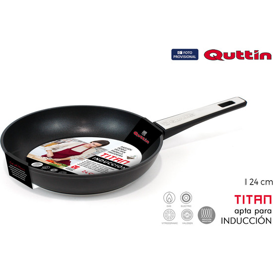 SARTEN 24CM ALUMINIO FORJADO MANGO SOFT INDUCCION TITAN  image 0