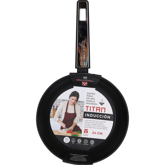 SARTEN 24CM ALUMINIO FORJADO MANGO SOFT INDUCCION TITAN  image 1