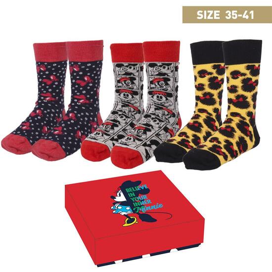 PACK CALCETINES 3 PIEZAS MINNIE MULTICOLOR - TALLA 35/41 image 0