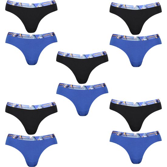 PACK 10 BRAGUITAS PARA MUJER REEBOK EN COLOR AZUL COBALTO/NEGRO image 0