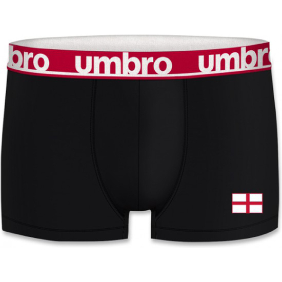 EUROCOPA FÚTBOL 2021 - INGLATERRA SUPPORTER BOXER UMBRO PARA HOMBRE, NEGRO CINTURA EN ROJO image 0