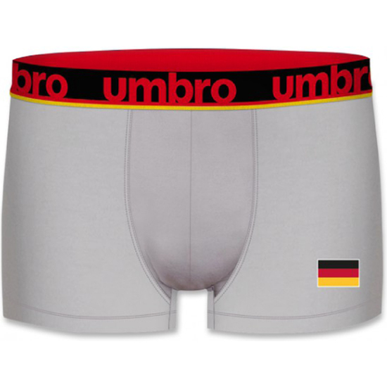 EUROCOPA FÚTBOL 2021 - ALEMANIA SUPPORTER BOXER UMBRO PARA HOMBRE, GRIS CINTURA EN NEGRO, 100% ALGODÓN image 0