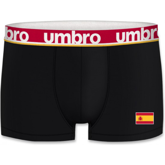 EUROCOPA FÚTBOL 2021 - ESPAÑA SUPPORTER BOXER UMBRO PARA HOMBRE, NEGRO CINTURA EN ROJO image 0