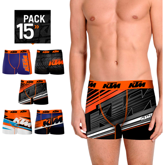 PACK 15 CALZONCILLOS KTM EN VARIOS COLORES PARA HOMBRE image 0