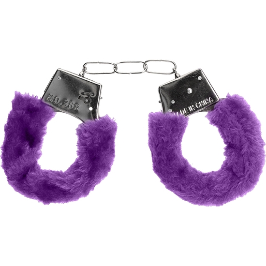 OUCH BEGINNERS FURRY HAND CUFFS PURPLE image 5