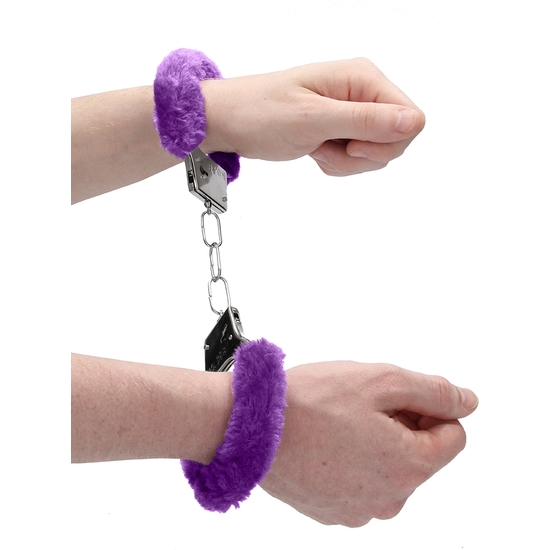 OUCH BEGINNERS FURRY HAND CUFFS PURPLE image 6