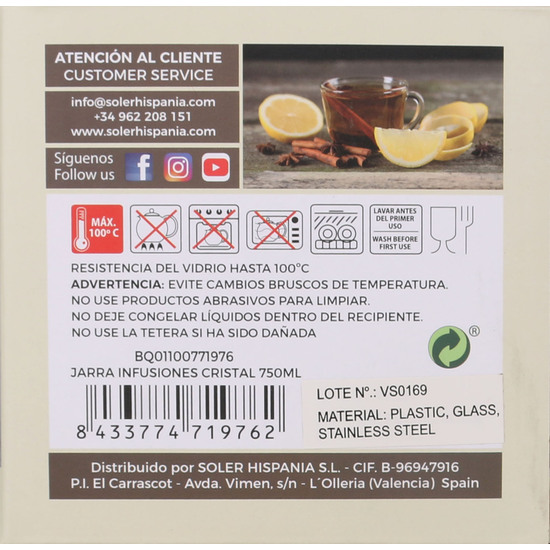 JARRA INFUSIONES CRISTAL 750ML QUTTIN image 2