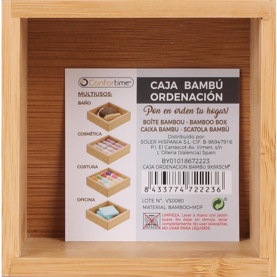 CAJA ORDENACION BAMBU 9X9X5CM image 3