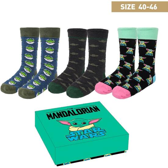 PACK CALCETINES 3 PIEZAS THE MANDALORIAN THE CHILD MULTICOLOR - TALLA 40/46 image 0