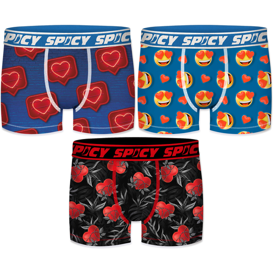 SET 3PCS CALZONCILLO BOXER SPICY PARA HOMBRE - MICROFIBRA image 0