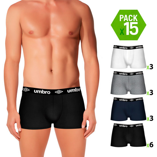 PACK 15 CALZONCILLOS UMBRO EN VARIOS COLORES PARA HOMBRE image 0