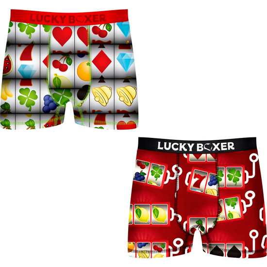 PACK 2 CALZONCILLOS LUCKY BOXER EN COLOR ROJO Y BLANCO PARA HOMBRE image 0