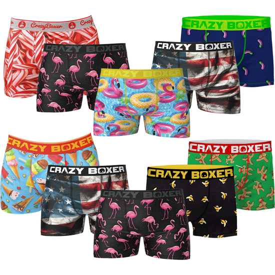 PACK 10 CALZONCILLOS ESTAMPADOS SURTIDOS CRAZY BOXER EN VARIOS COLORES image 0