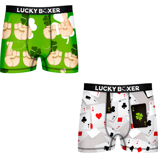 PACK 2 CALZONCILLOS LUCKY BOXER EN COLOR VERDE Y GRIS PARA HOMBRE image 0