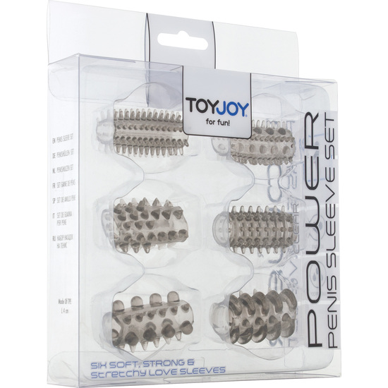 POWER PENIS SLEEVE SET BLACK 6PCS image 1