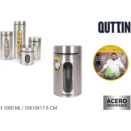 TARRO VIDRIO/ACERO 1000ML QUTTIN image 0