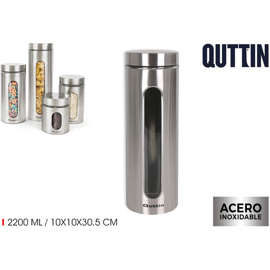 TARRO VIDRIO/ACERO 2200ML QUTTIN image 0