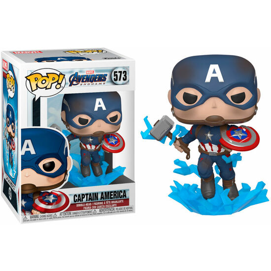 FIGURA POP MARVEL VENGADORES ENDGAME CAPITAN AMERICA WITH BROKEN SHIELD & MJOLNIR image 0