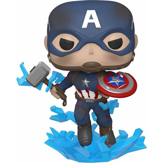 FIGURA POP MARVEL VENGADORES ENDGAME CAPITAN AMERICA WITH BROKEN SHIELD & MJOLNIR image 2