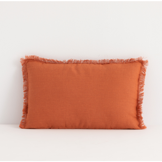 COJÍN DECORATIVO CON RELLENO 30X50CM MODELO EFFILES TERRA LINO LAVADO. image 0