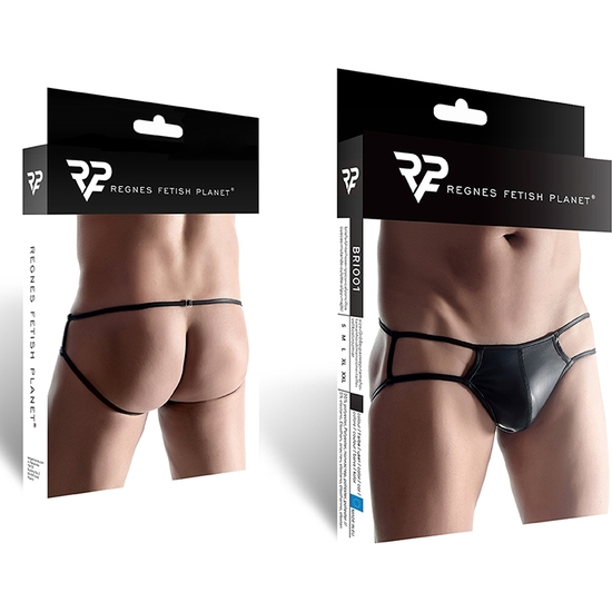 WETLOOK MENS BRIEFS - BLACK image 2