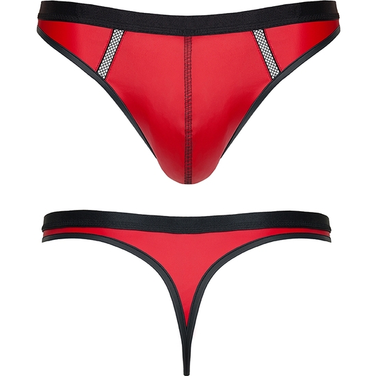 WETLOOK MENS THONGS - RED image 3