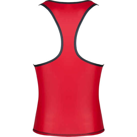 WETLOOK MENS SLEEVELESS T-SHIRT - RED image 0