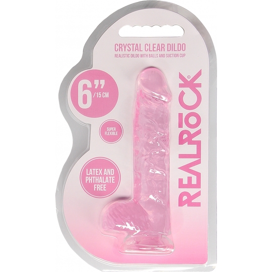 15 CM REALISTIC DILDO WITH BALLS - PINK image 1