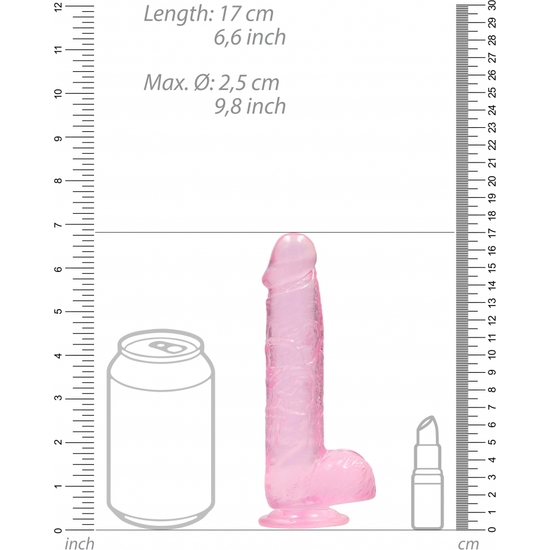 15 CM REALISTIC DILDO WITH BALLS - PINK image 2