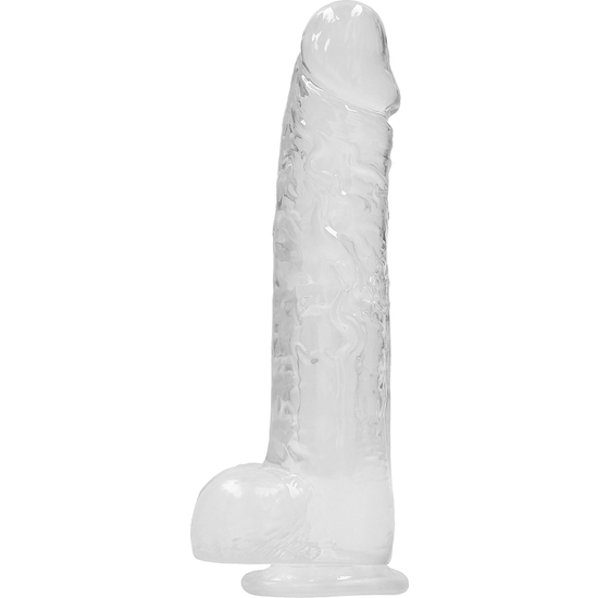 23 CM REALISTIC DILDO WITH BALLS - CLEAR  image 0