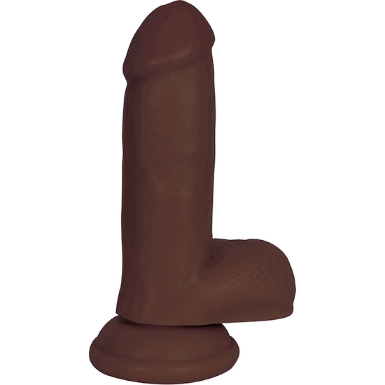 6 INCH DONG WITH BALLS - BROWN image 0