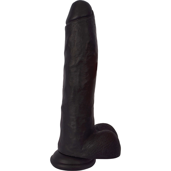 11 INCH DONG WITH BALLS - BLACK  image 0