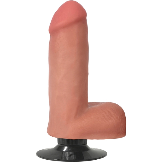 6 INCH VIBRATING DONG WITH BALLS - FLESH image 0