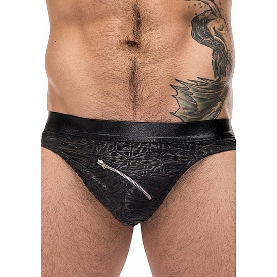 ZIP THONG - BLACK - S/M image 0