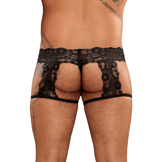 SCANDAL LACE - G-STRING GARTER SHORT - BLACK  image 1