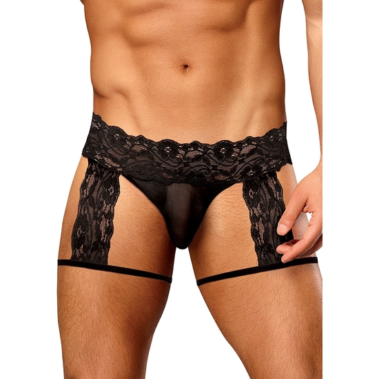 SCANDAL LACE - G-STRING GARTER SHORT - BLACK  image 0