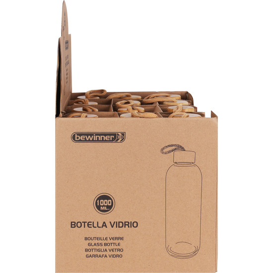 BOTELLA VIDRIO 1000ML. TAPON BAMBU BEWINNER image 2