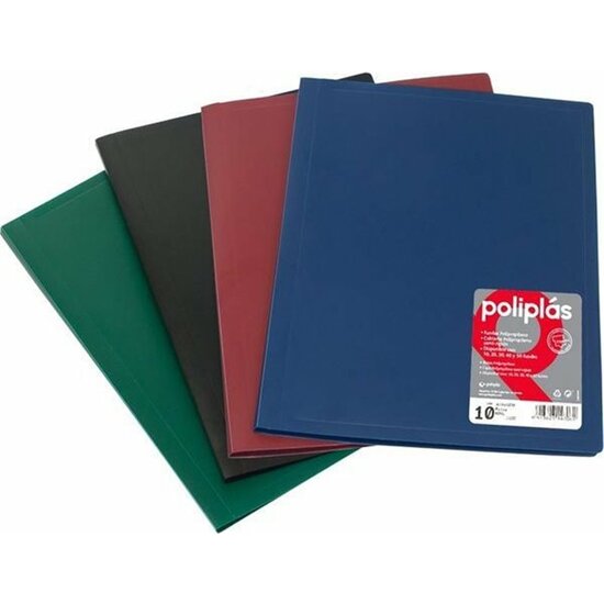 CARPETA POLIPLAS FUNDAS POLIPROPILENO- NEGRO - 10 FUNDAS image 0