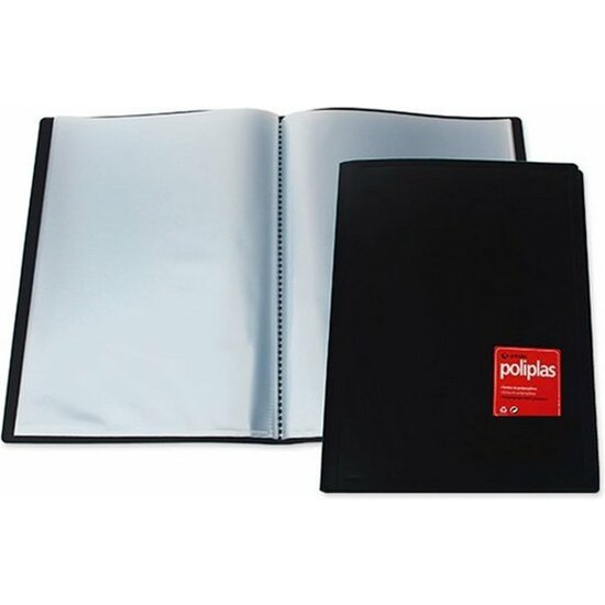 CARPETA POLIPLAS FUNDAS POLIPROPILENO - NEGRO, COLOR - 30 FUNDAS image 1