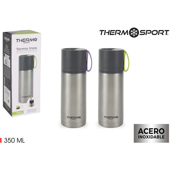 TERMO INOX 350ML TAPA PLAS GOMA THERMOSPORT image 0