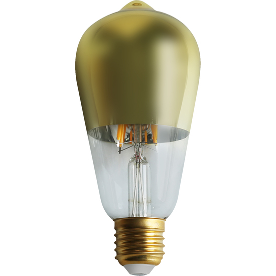 BOMBILLA LED DECORATIVA ST64 FILAMENTO REGULABLE CUPULA ORO/TRANSPARENTE  image 1