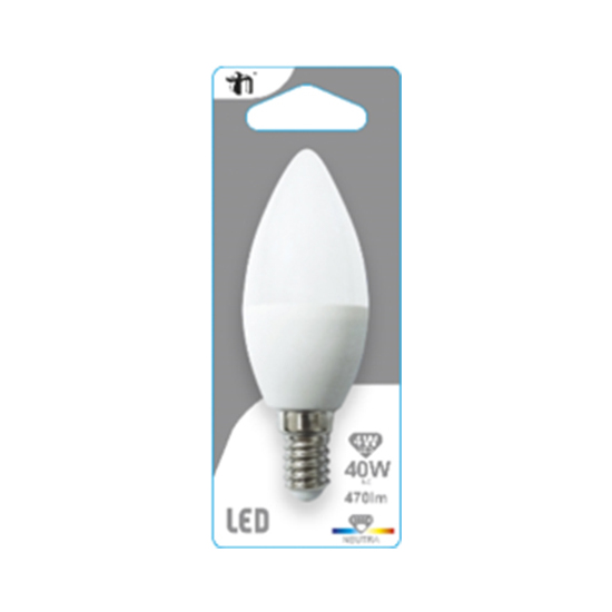 BOMBILLA LED VELA C37 E14 6W (=40W) 470LM 4000K 15000H BL.1 image 0