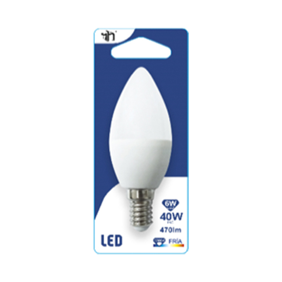 BOMBILLA LED VELA C37 E14 6W (=40W) 470LM 6000K 15000H BL.1 image 0