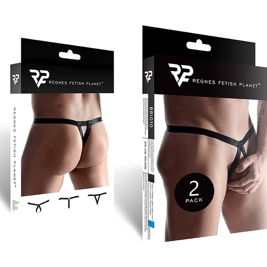 MENS RUBBER THONGS 2-PACK - BLACK image 2