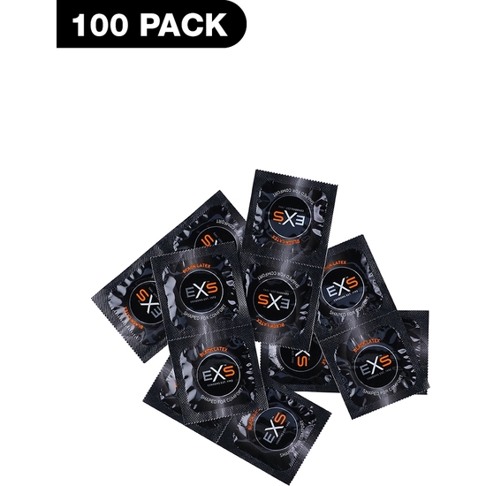 EXS BLACK LATEX CONDOMS - 100 PACK image 0