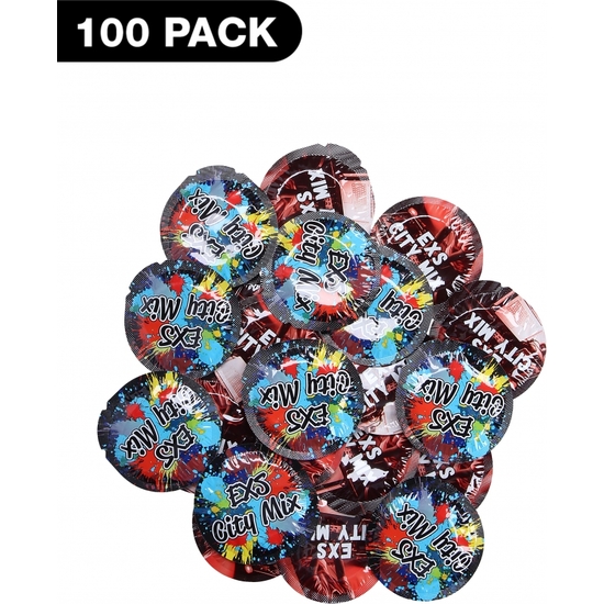 EXS CITY MIX CONDOMS - 100 PACK image 0