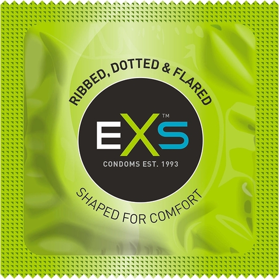 EXS RIBBED, DOTTED & FLARED CONDOMS - 100 PACK image 1