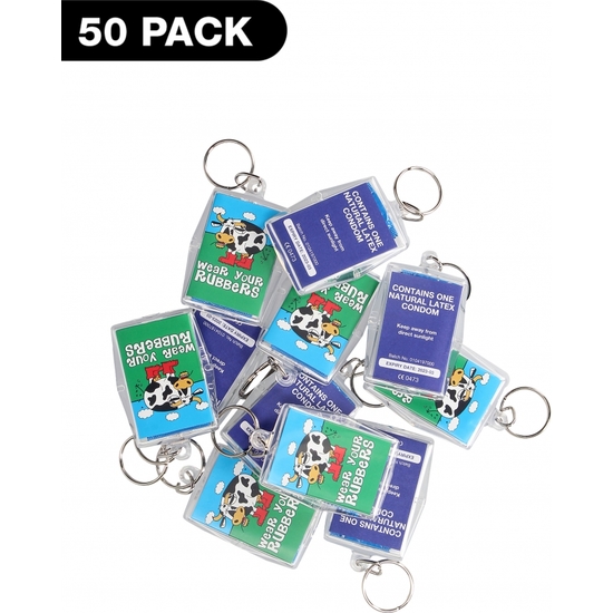 KEY RINGS- WEAR YOUR RUBBERS - 50 PACK image 0