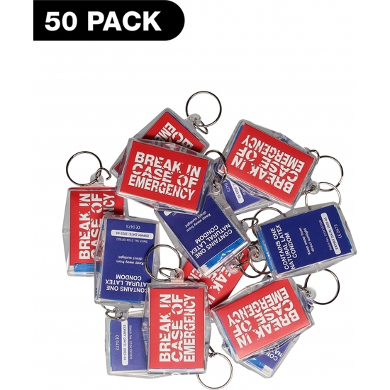 KEY RINGS- BREAK IN CASE OF EMERGENCY - 50 PACK image 0